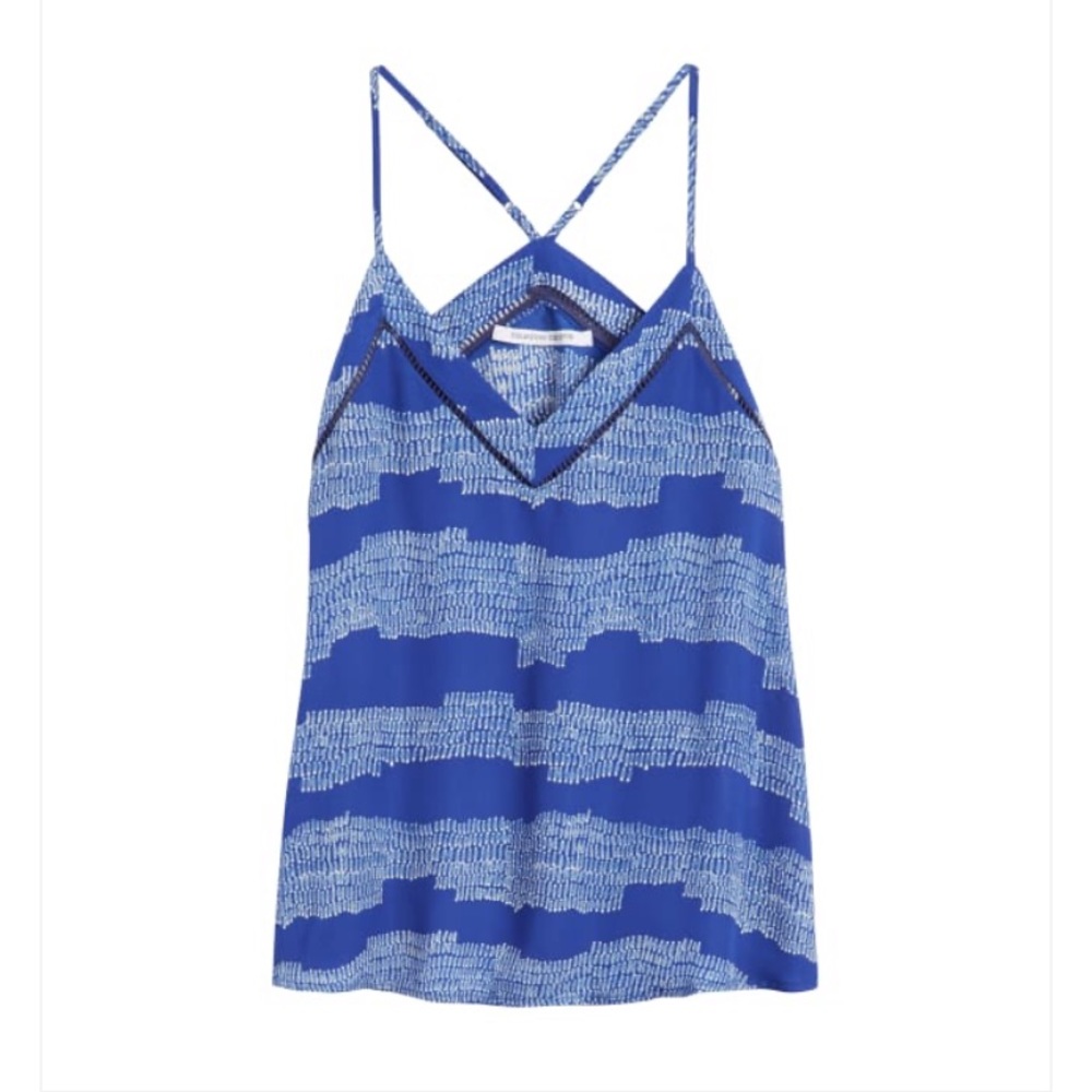 Blue v neck tank.